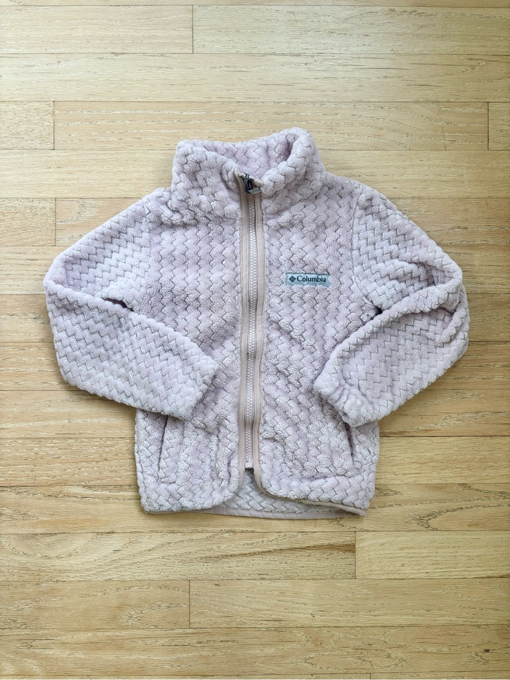 Columbia Girls Plush Fleece Full-Zip Jacket in Light Pink XXS 4/5